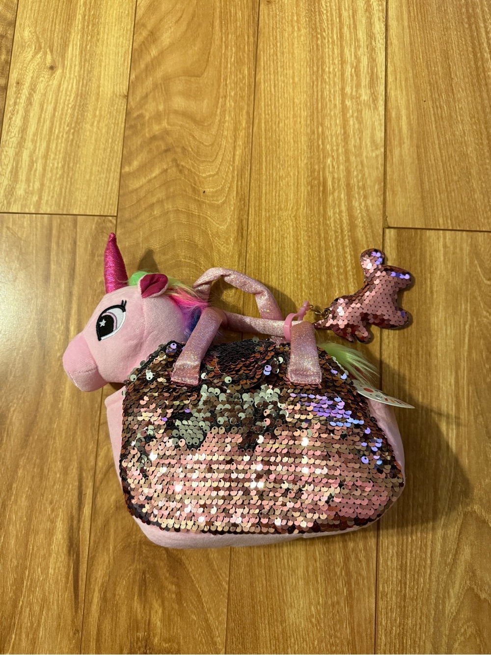 3 for $25 Kids Pink gold and purple Sequin Unicorn Handbag - Plush Unicorn Purse